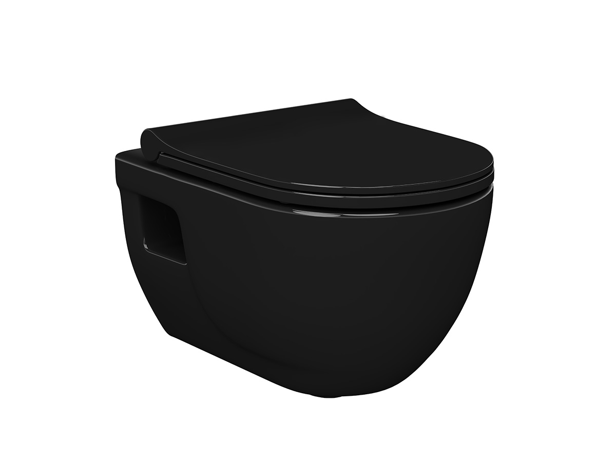 Lucco Brilla Wand-wc 53 Cm Schwarz