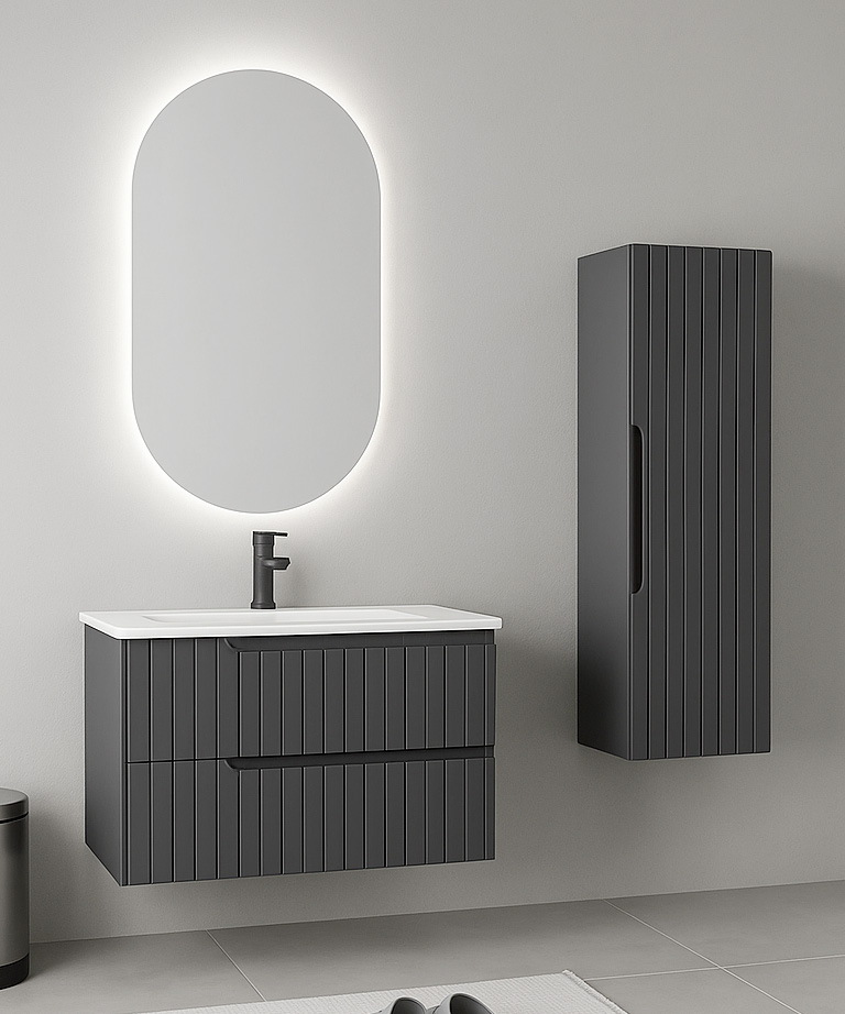 Platin Badezimmermöbel Set 65 Cm